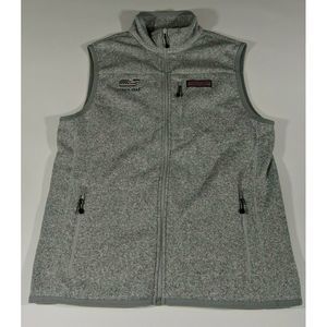 Vineyard Vines Fleece Vest Ocean Reef Gray M